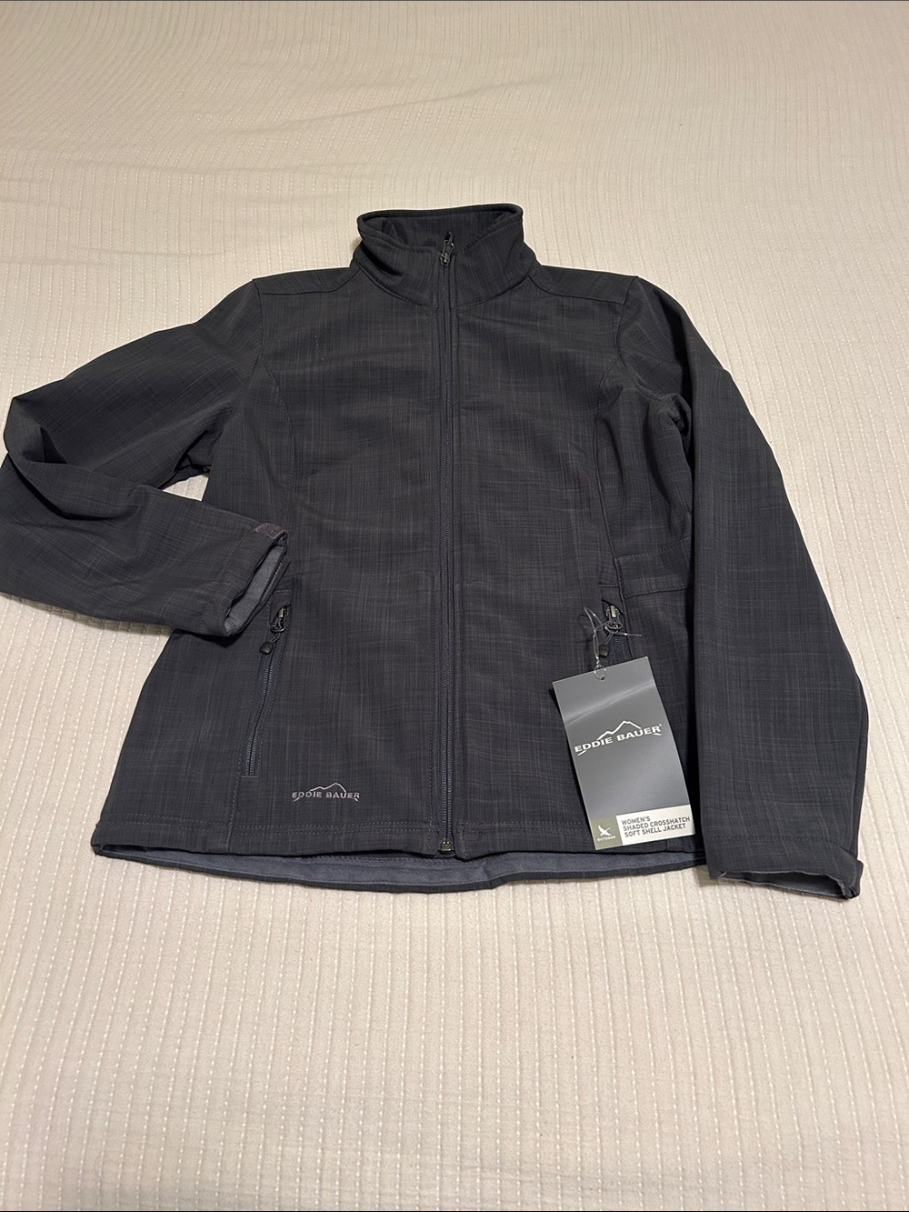 Eddie Bauer Women's Charcoal Black Full-Zip Utility Jacket Medium NWT